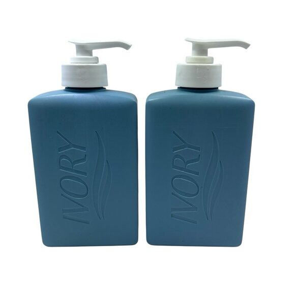 Vintage Ivory Liquid Soap 9 Oz Blue Pump Bottle 1988 Made In USA Lot Of 2 - Picture 1 of 9